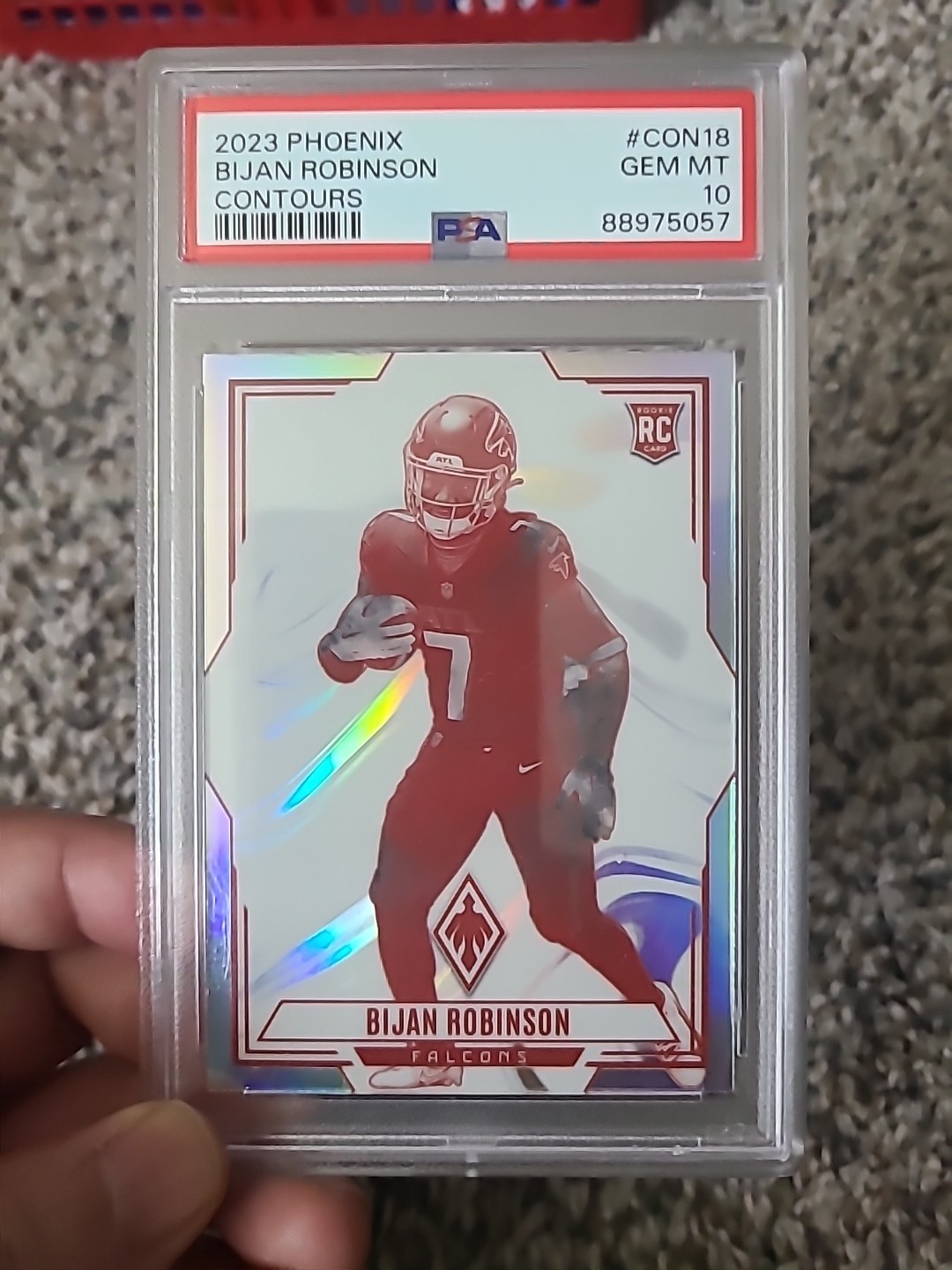 2023 Panini Phoenix - Contours Bijan Robinson #CON-18 (RC) PSA 10 Gem Mint