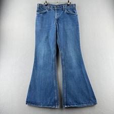 Levis Jeans Mens Fits 33x30.5 Blue Denim Orange Tab 80s 684 Bellbottoms USA