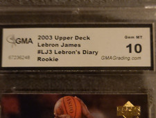 Upper Deck 2003 LeBron James Lebron's Diary #LJ3 Rookie GMA 10 Basketball Card. rookie card picture