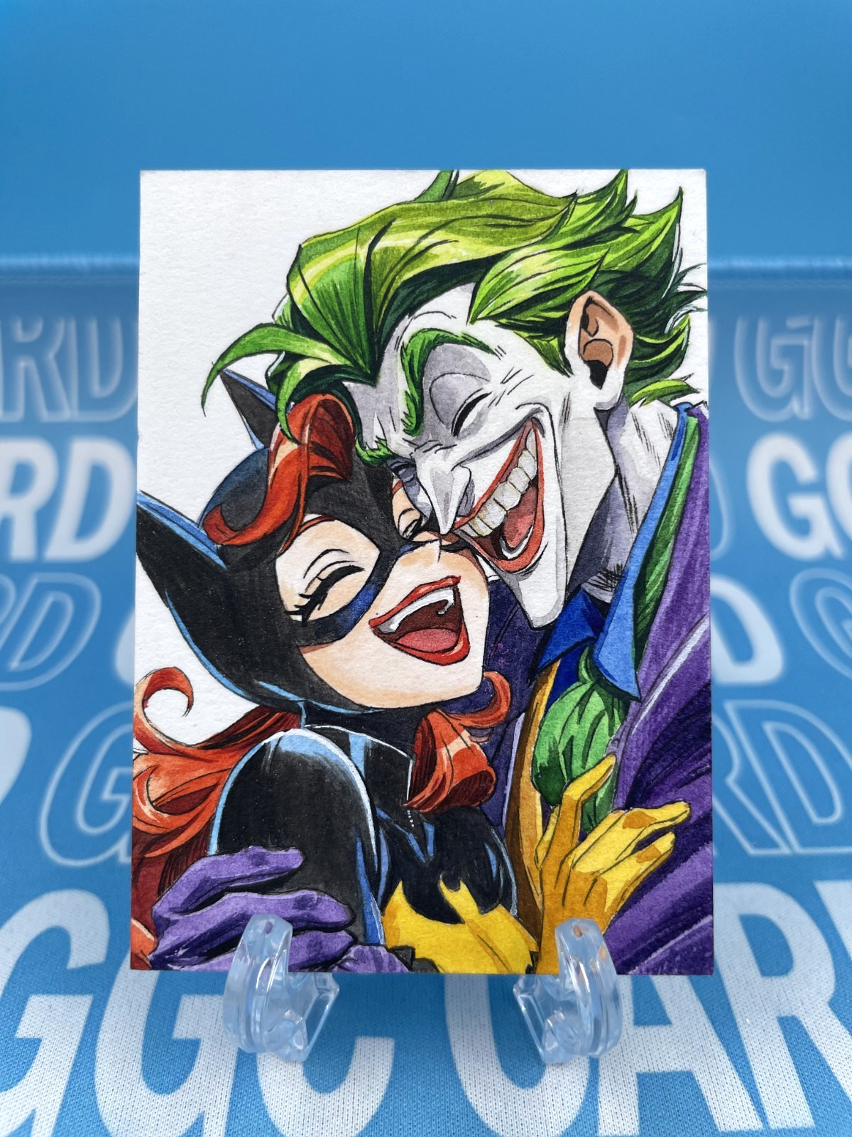 GGC Studio DC Harley Quinn & Joker Artist Auto Sketch Card 1/1 【Black Light】