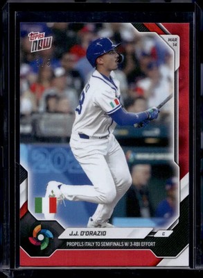 2026 Topps Now World Baseball Classic #WB31 J.J. D Orazio Red Foil #d 3 /5 WBC