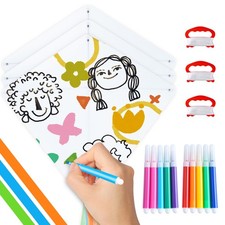 6 Packs DIY Kites for with 10 Color Markers, Making Craft Kits Bulk, Decorati...