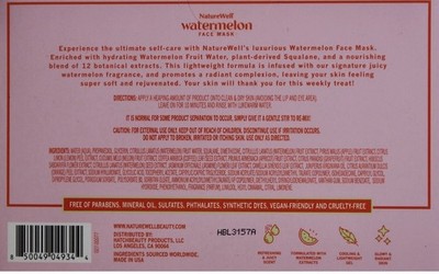 NatureWell Watermelon Face Mask Hydrates Soothes, 2 Ounce