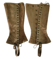 WWI US Army Canvas Leggings Pair Military Field Gear Antique