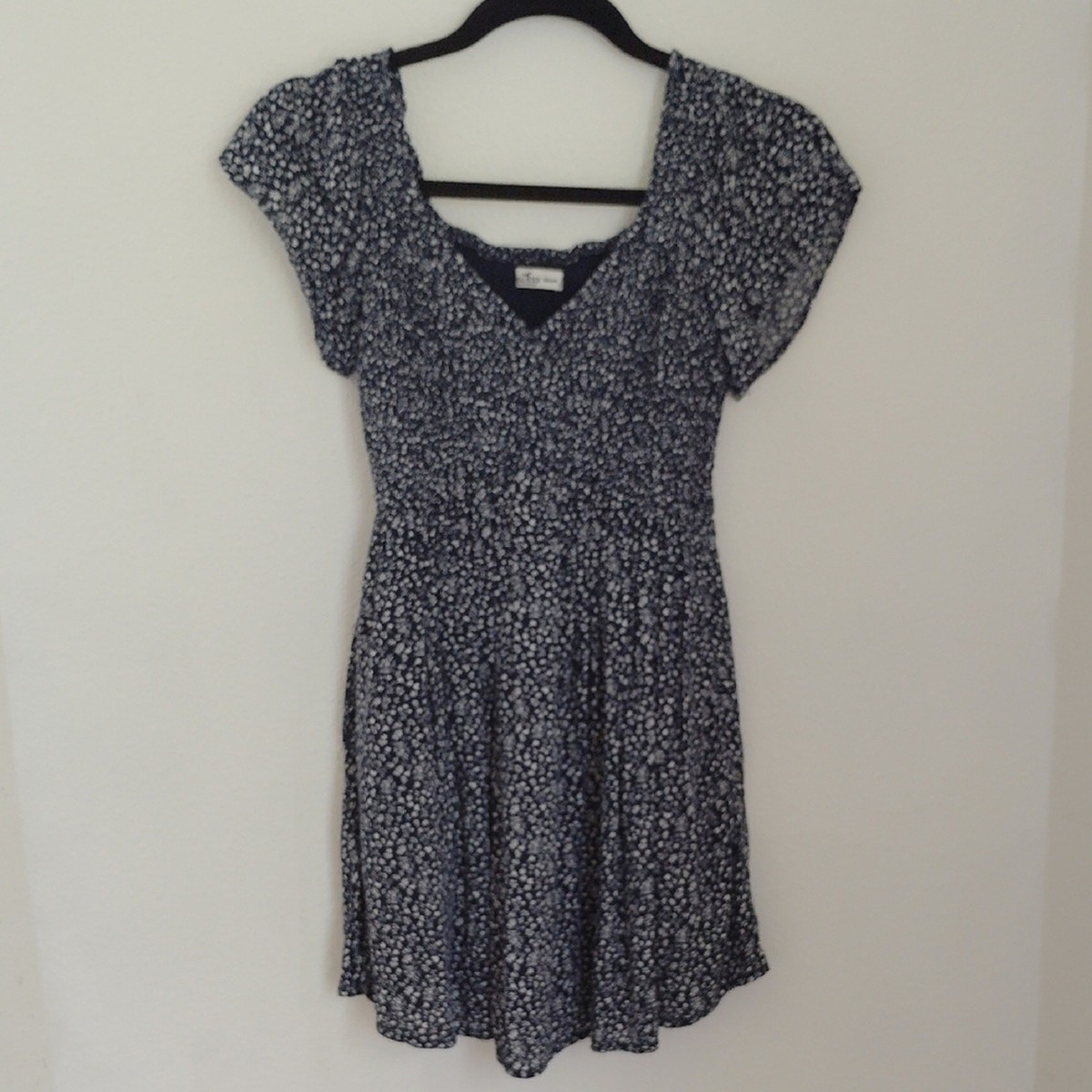 Hollister Womens Sz XS Babydoll NavyBlue Floral Mini Dress Milkmaid  Coquette Y2K | eBay