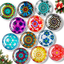 12 Pcs 3D Glass Fridge Magnets Decorative Magnets for Whiteboard Locker