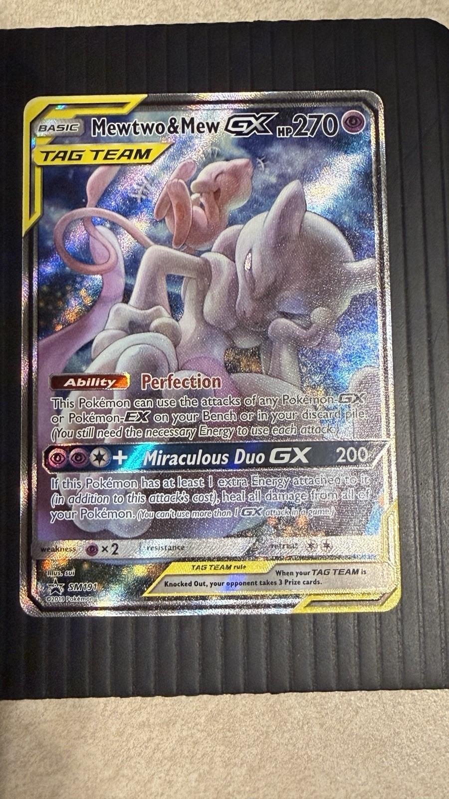 Pokémon Mewtwo and Mew GX TCG Sun & Moon Holo Promo Card #SM191 MINT/Near Mint