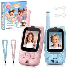 Kids Audio/Video Walkie Talkies, 2 Pack Rechargeable Walkie Talkies for Kids wit