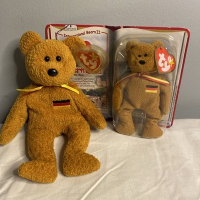Authentic Ty Beanie Baby Germania Bear w/ Errors +New McDonald s Collection Mini
