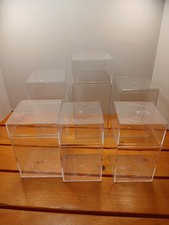 Set Of 6 Square Clear Plastic Containers