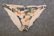 BIKINI UNTERTEIL BADE SLIP  GRÖSSE 36 GRAU PASTELLORANGE BLUMENMUSTER H&M