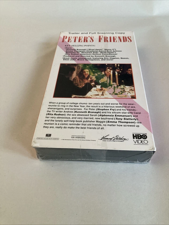 Peters Friends (VHS 1993) Stephen Fry Kenneth Branagh, Emma Thompson RARE Promo Foto 4 de 4