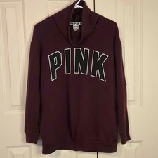 Womens Oversized Sm PINK Cowl Neck Sweatshirt T65/343 