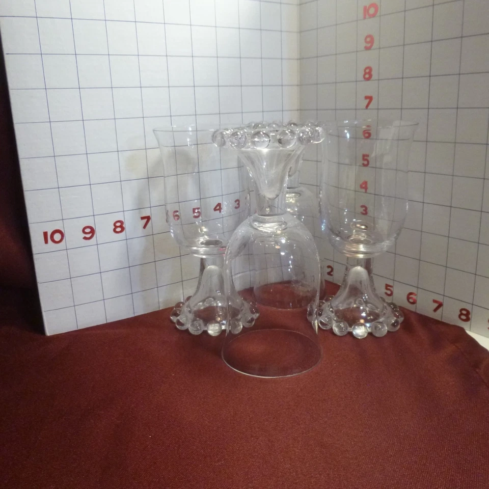 Lote de 4 copas de agua transparentes vintage de vidrio imperial Candlewick - Usadas en excelente estado Foto 4 de 4