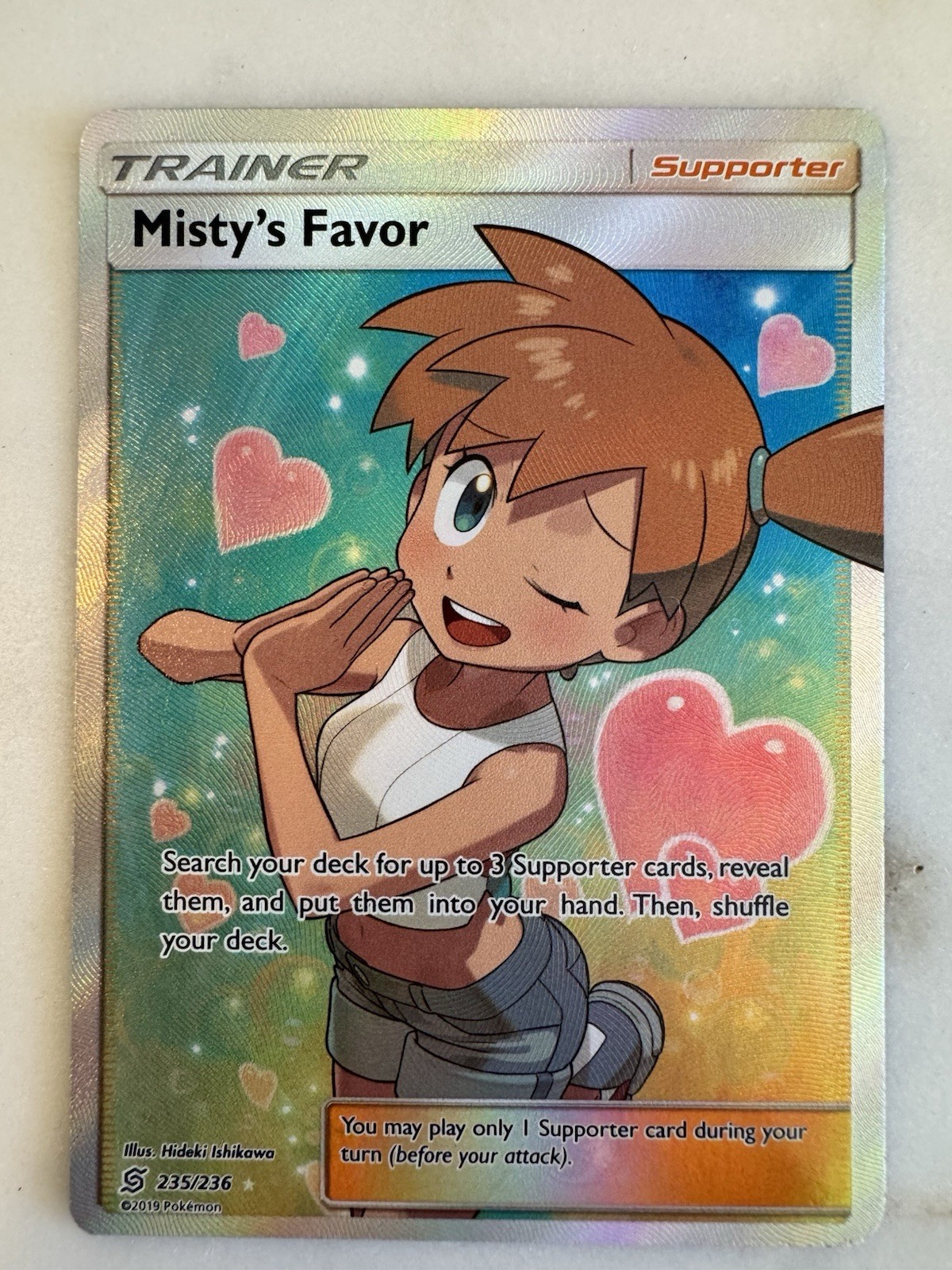 Pokemon MISTY'S FAVOR 235/236 Ultra Rare Full Art Unified Minds - MP