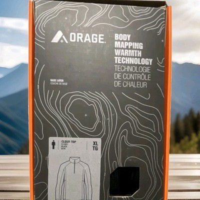 Orage Reach Top Men's XL Black Body Mapping Warmth Base Layer Long Sleeve