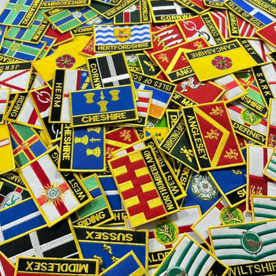 Opstrijkbare Patch, Somerset County Flag Logo Geborduurd