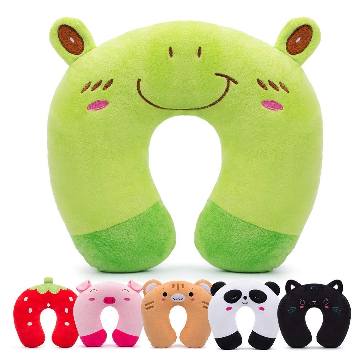 Soft Cute Animal Travel Neck Pillow for Kids Boys Girls-image