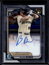 2024 Bowman Draft Blake Burke Chrome Auto Autograph 1st Prospect #CPA-BB Brewers
