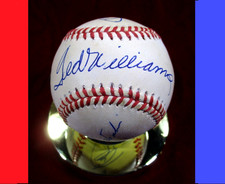 TED WILLIAMS/MICKEY MANTLE/FRANK ROBINSON/CARL YASTRZEMSKI AUTO BASEBALL 40P/COA
