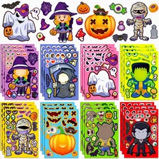 Halloween Stickers for Kids, DIY Crafts Halloween Goodie Bag Stuffers, Party Gam