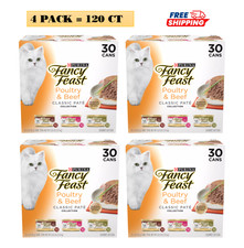 4 Packs, Purina  Fancy Feast  Classic Pate Wet Cat Food - Poultry 3 Oz, 30 Count