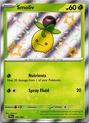 Smoliv Shiny Rare SV: Paldean Fates 102/091 NM