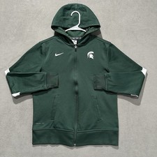 Michigan State Spartans Hoodie Womens L Green NCAA Sports Nike Therma Fit Logo