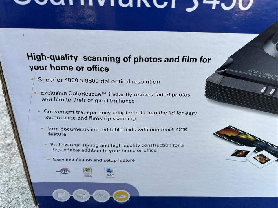 Microtek ScanMaker s450 Flatbed Photo Scanner Scans 35mm Film New In Box NOS - Image 2 of 4
