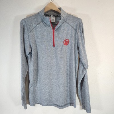 Marucci Men s 1/4 Zip Pullover Gray Stretch Streetwear Travel Ready Medium
