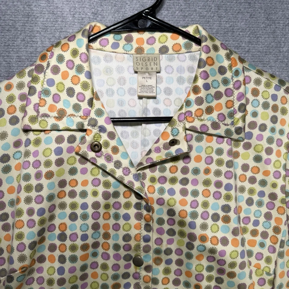 Chaqueta deportiva Sigrid Olsen para mujer pequeña grande a lunares chaqueta a presión de colección Foto 2 de 4