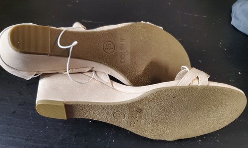 New Wedge Sandals Womens Sz 8.5 Tan Gold Brown - Picture 4 of 4