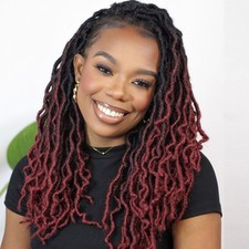 14 Inch Goddess Faux locs Crochet Hair 6 Packs/Lot Soft Gypsy Locs Wavy Croch...