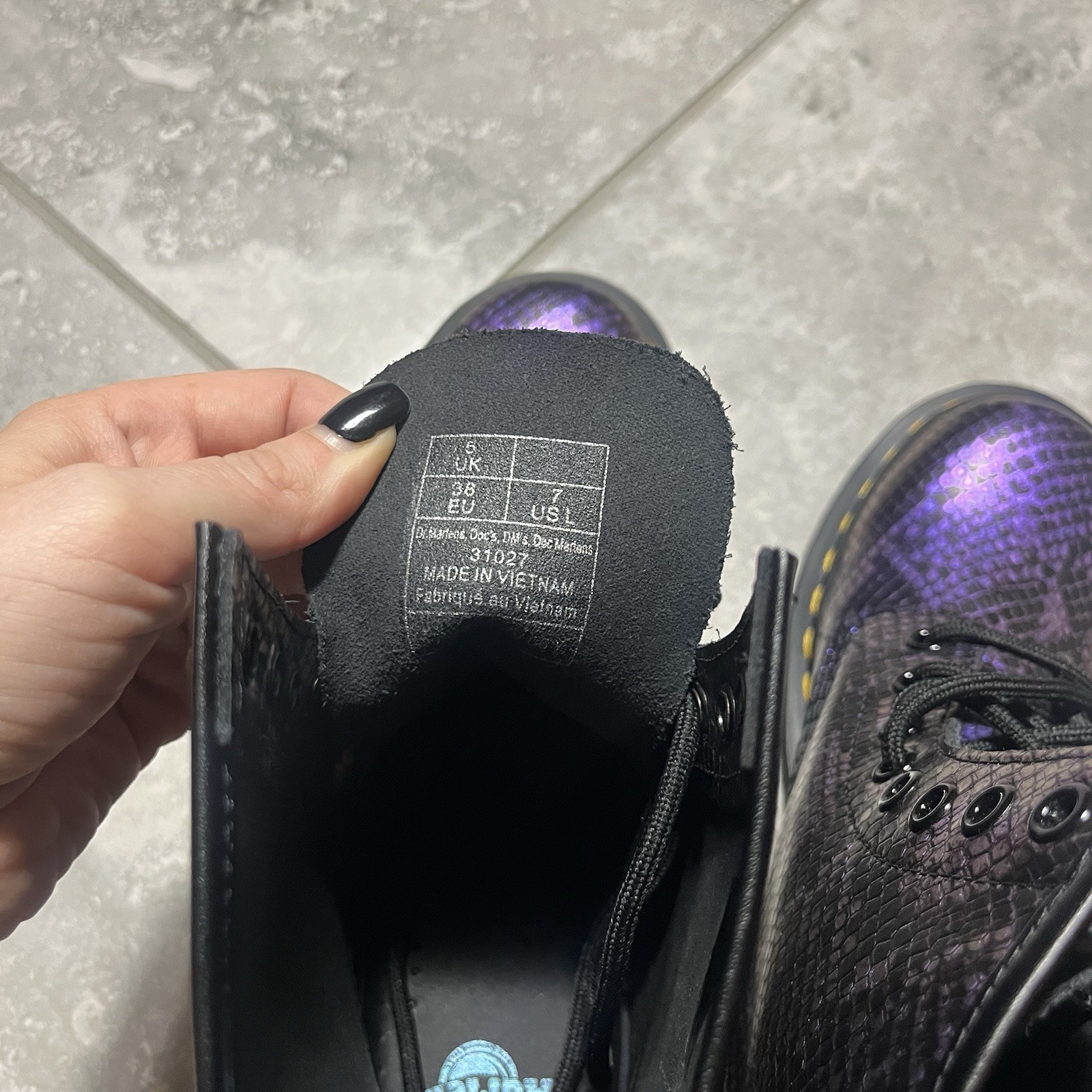 Dr Doc Martens 1460 Snake Emboss Lace Up Leather Boots Punk Goth Womens 7 thumbnail 15