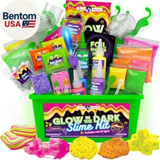 Glow-In-The-Dark Slime Kit for Girls & Boys Ages 7–12, DIY Slime Making Set with