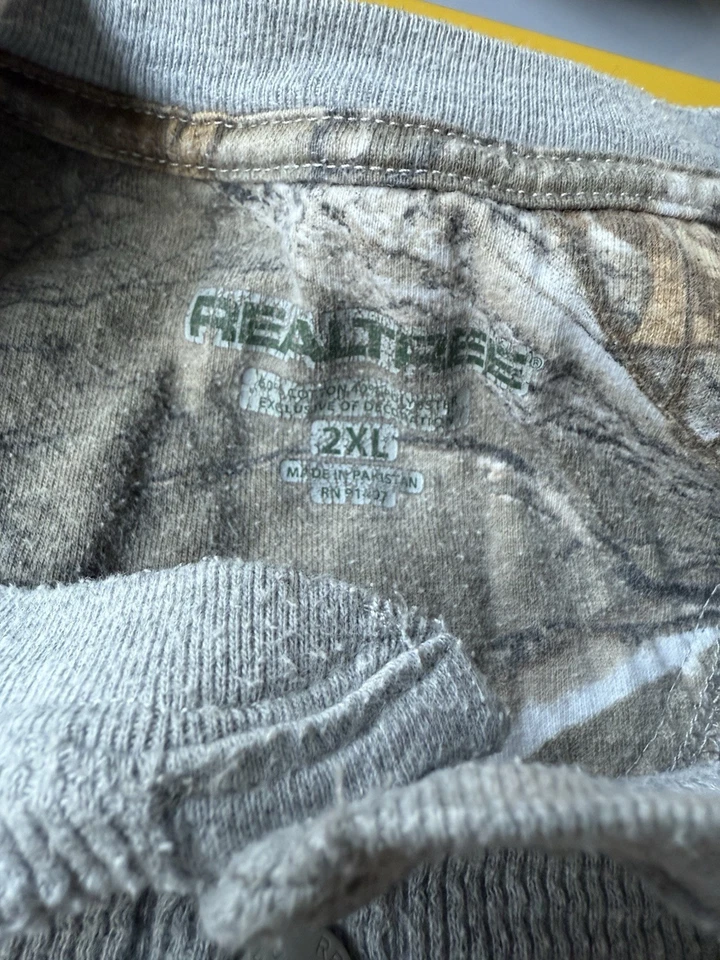 Real Tree Men’s Size 2XL Gray Thermal Long Sleeve Shirt - Image 3 of 3