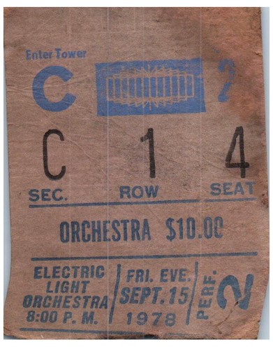 Électrique Léger Orchestra Ticket Stub Septembre 15 1978 Msg New York - Photo 1 sur 2