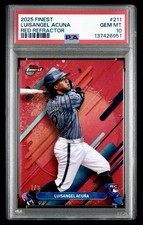 2025 Topps Finest Luisangel Acuña RC Rare Red Refractor 1/3 New York Mets PSA 10