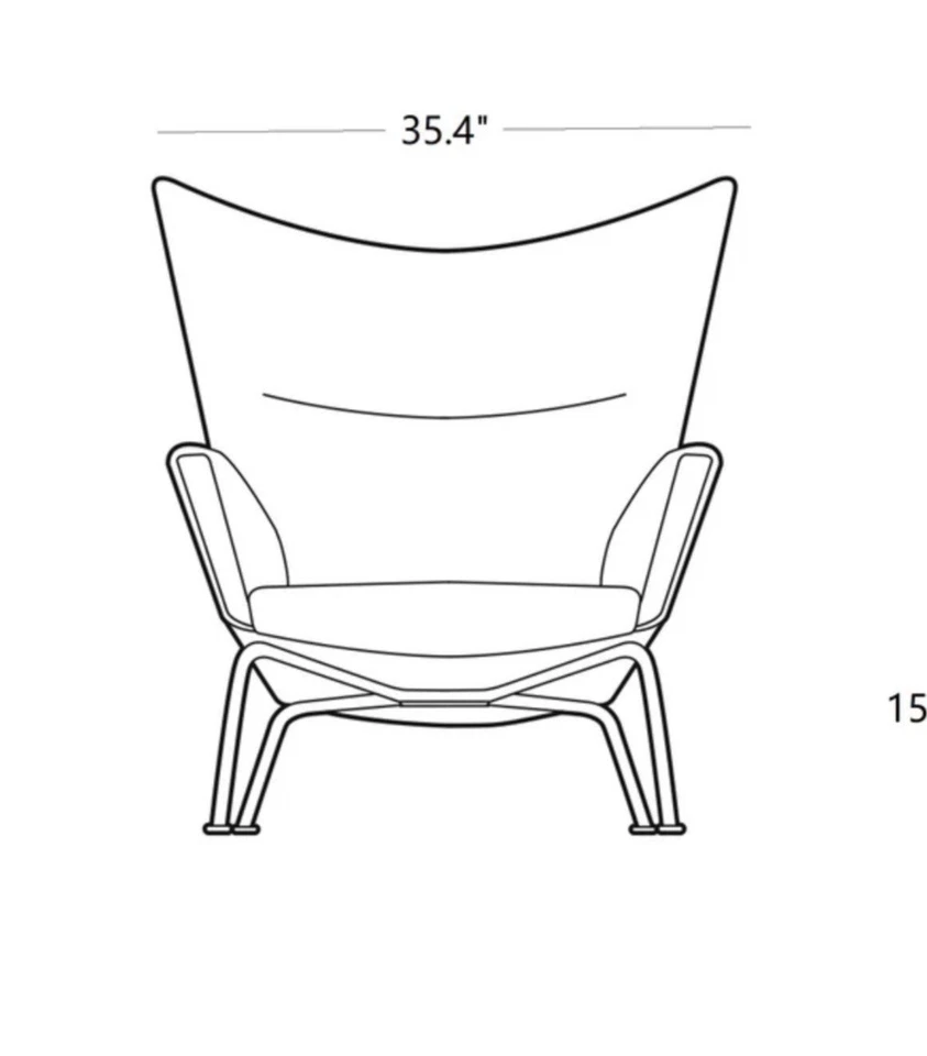 Auténtica silla de ala Hans J. Wegner CH445 - lana gris, Carl Hansen & Søn Foto 3 de 4