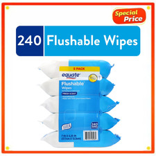 5 Pack Equate Flushable Wet Wipes Fresh Scent 240 Count Compare to Cottonelle