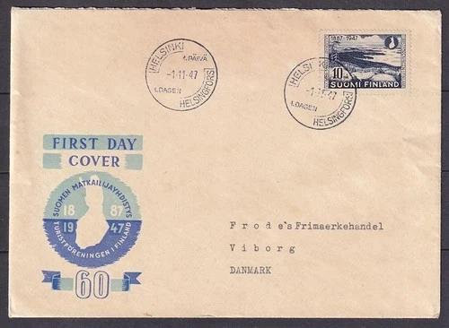 w2521/ Finland FDC Cover t/Denmark 1947