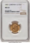1901 Victoria Gold Half Sovereign — photo from another recent sale