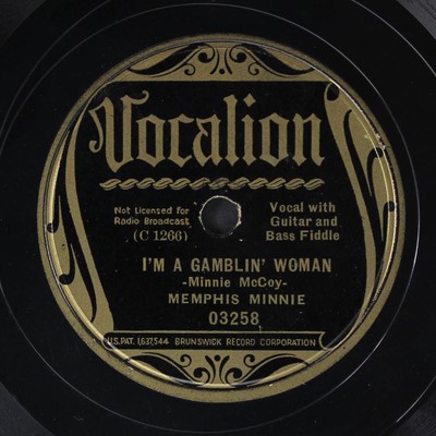 MEMPHIS MINNIE: i'm a gamblin' woman / caught me wrong again VOCALION Single