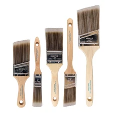 Pro Grade, Paint Brushes, 5-Piece, Paint Brush Set: Flat & Angle Brushes for Lat