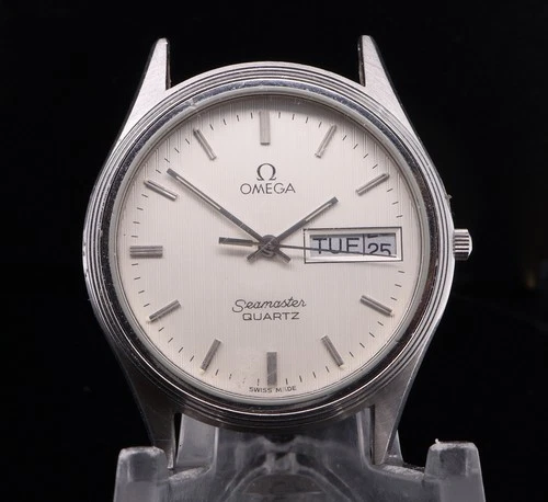 Vintage Omega Quartz 34mm Seamaster Mens Wristwatch FIXER 1960245 $1 NO RES