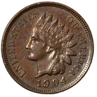 1904 Indian Head Cent 1c Uncirculated AU/BU+ Cleaned