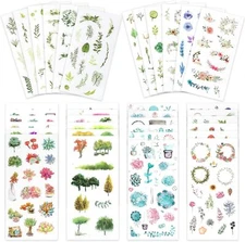 Watercolor Stickers Set (Assorted 600+ Pieces, 36 Sheets) - Decorative Sticker f