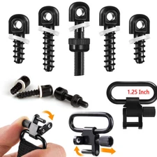 1.25" Rifle Sling Mounting Set Quick Detach Steel Swivels Screw Stud Base Kit