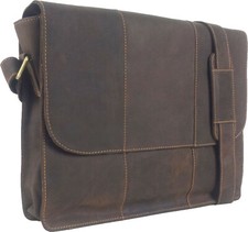 UNICORN Real Leather 16.4" laptop bag Messenger Brown 7E