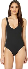 L*Space 169381 Womens Ribbed Arizona One-Piece Swimwear Solid Black Size 4